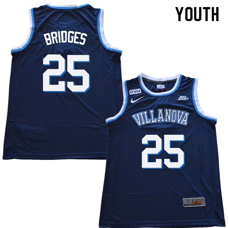 2018 Youth #25 Mikal Bridges Willanova Wildcats College Basketball Jerseys Sale-Navy